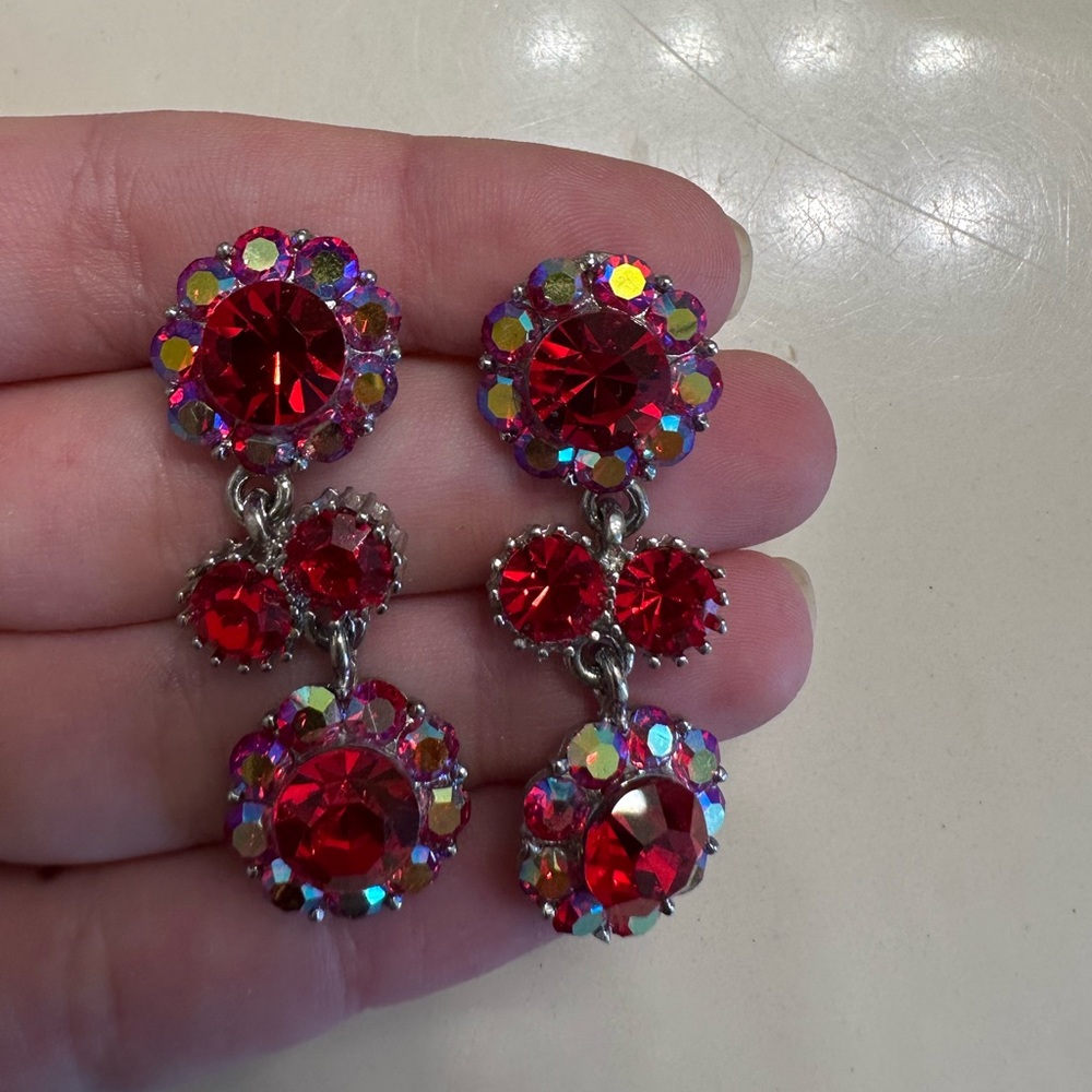 Red prom/pageant earrings